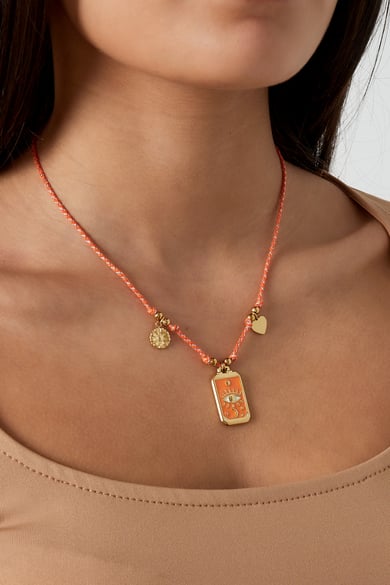 Halskette mit Eclipse-Charm - Orangegold h5 Bild2